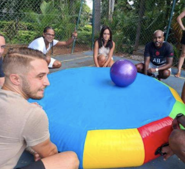 One Bounce — team activity in Mauritius