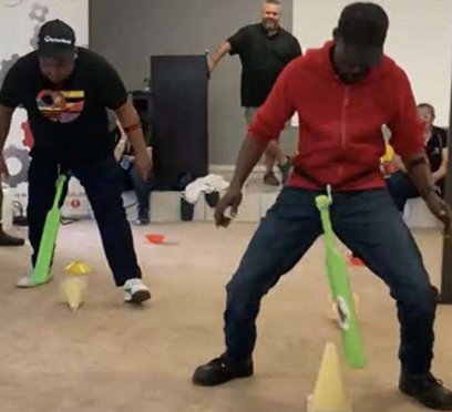 Swing ball — team activity in Mauritius